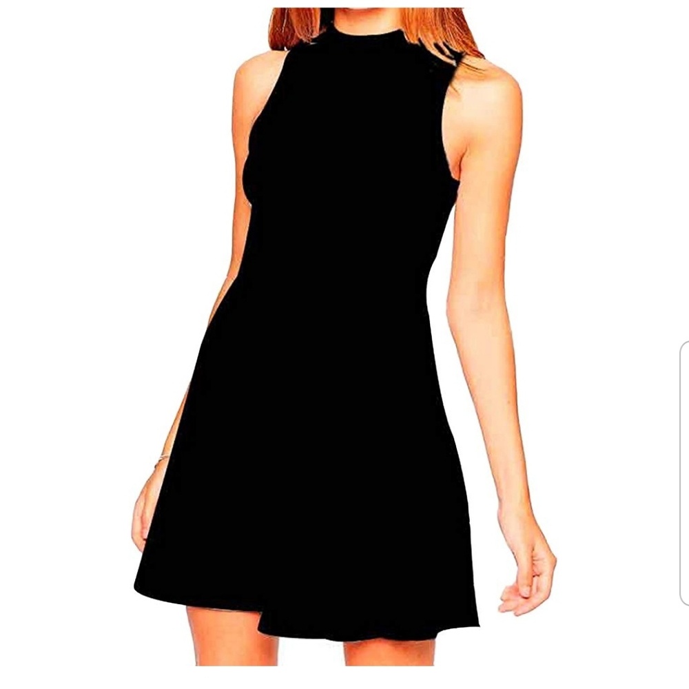 Women's chiffon high neck empire skater dress ,M